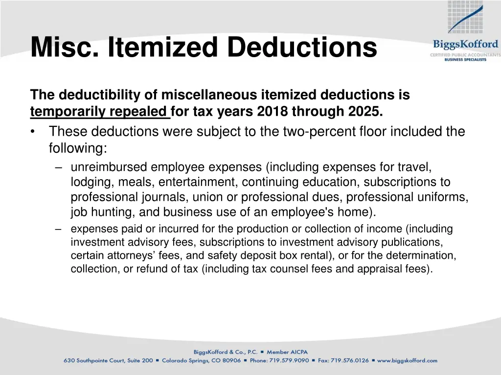 misc itemized deductions