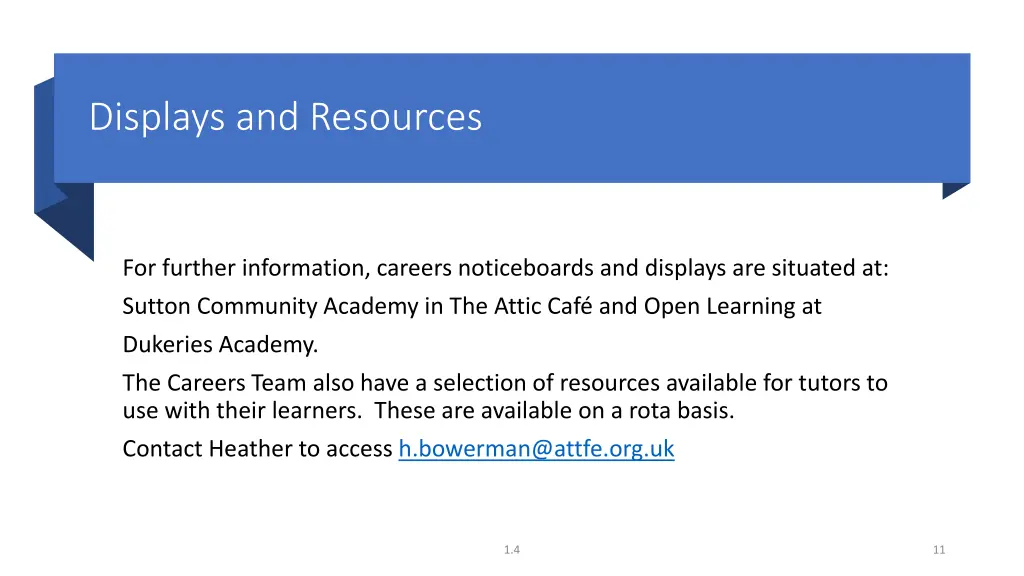 displays and resources