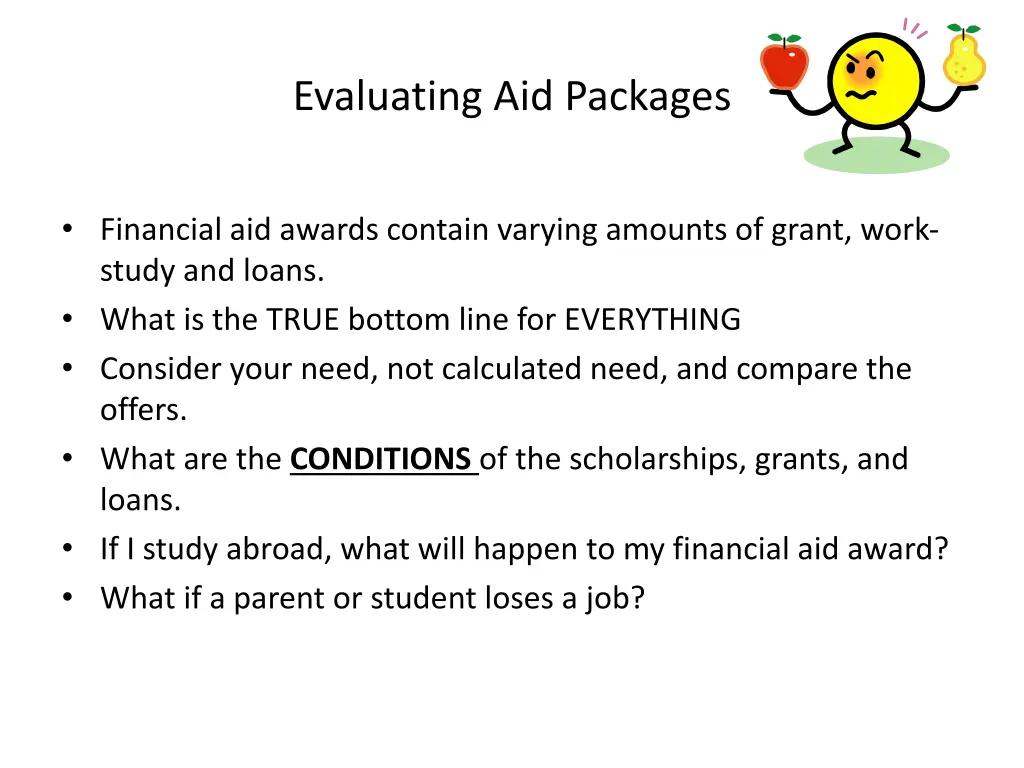 evaluating aid packages