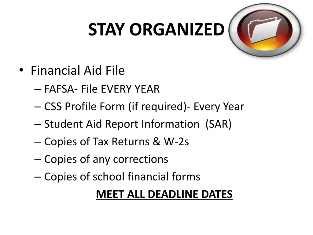 stay organized
