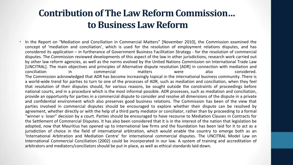 contribution of the law reform commission 6