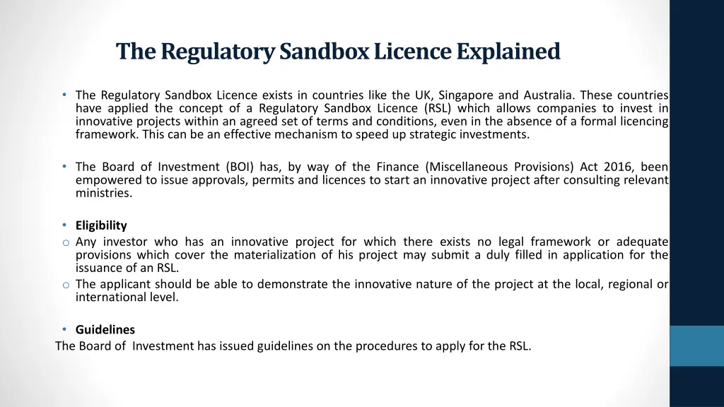 the regulatory sandbox licence explained