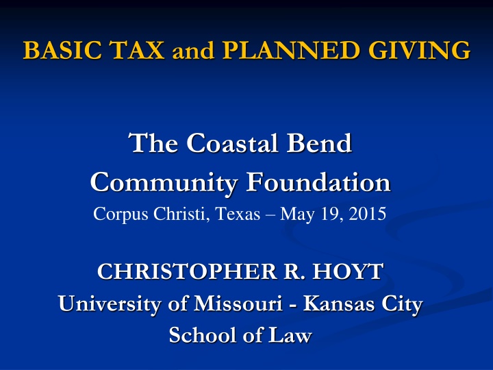 basic tax and planned giving