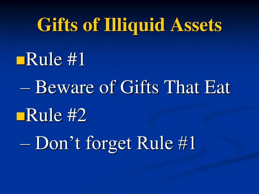 gifts of illiquid assets