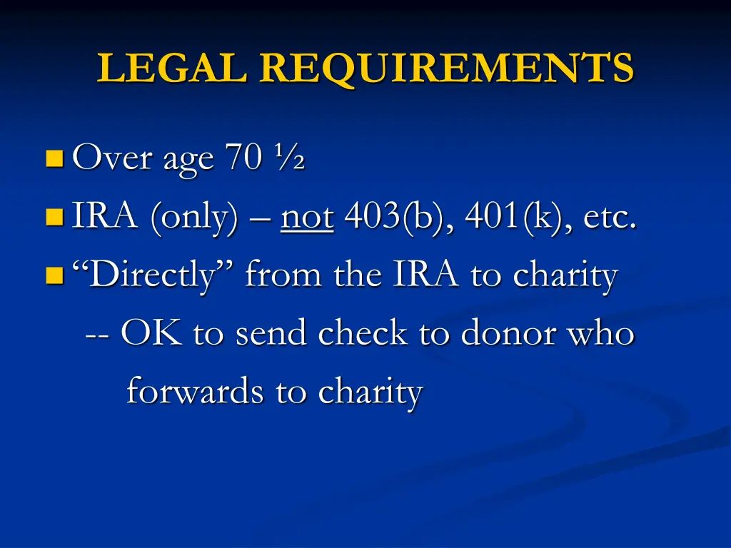 legal requirements