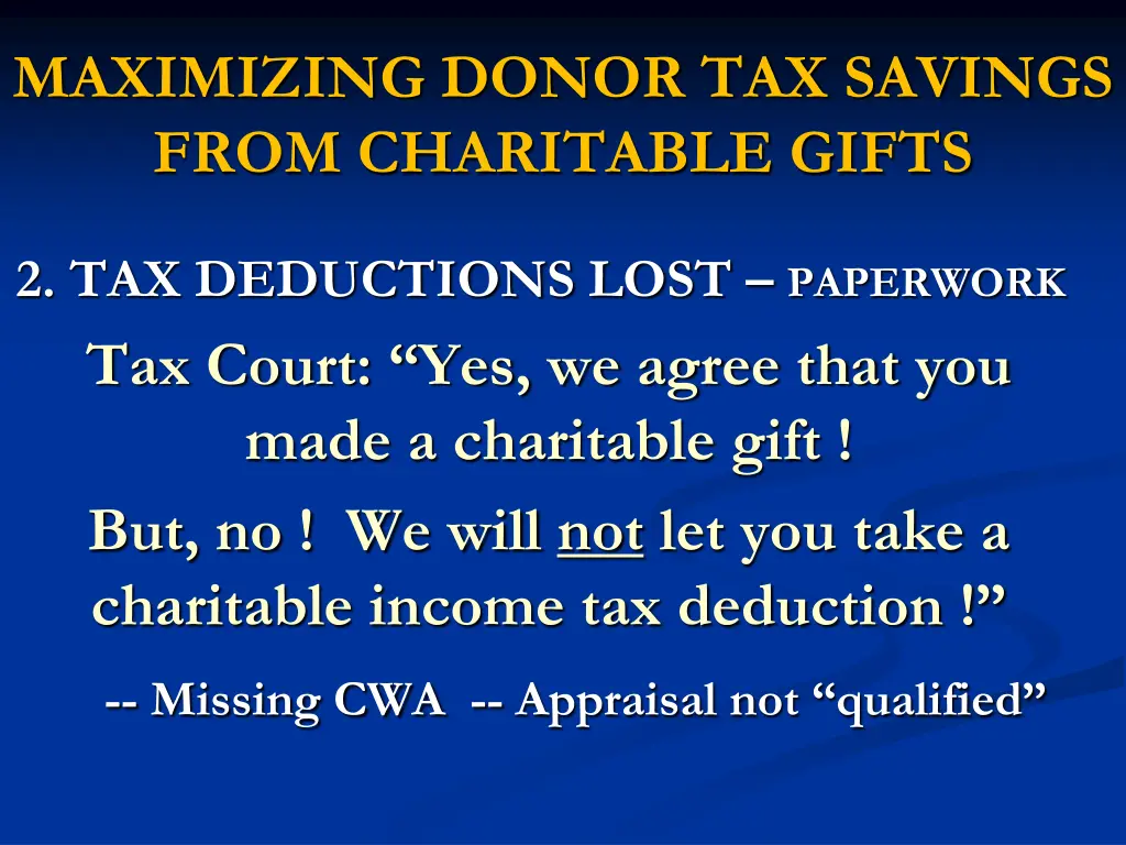 maximizing donor tax savings from charitable gifts 3