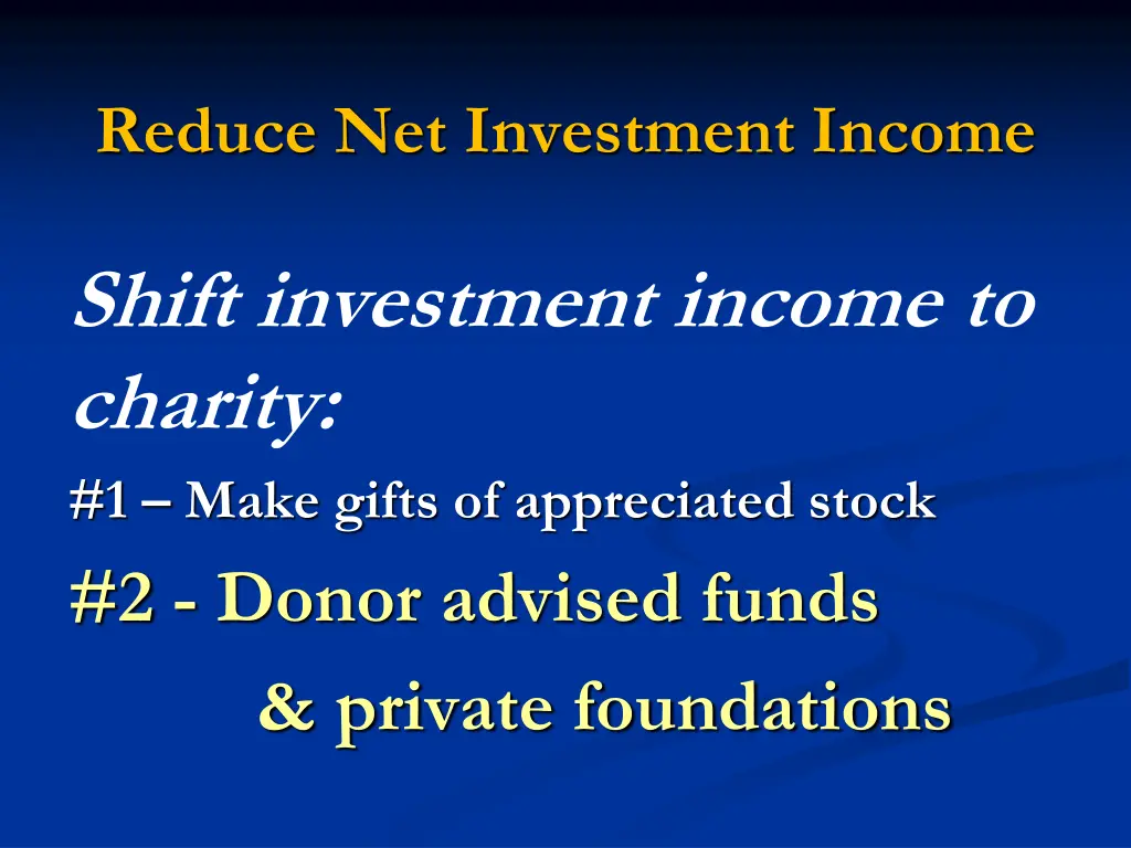 reduce net investment income