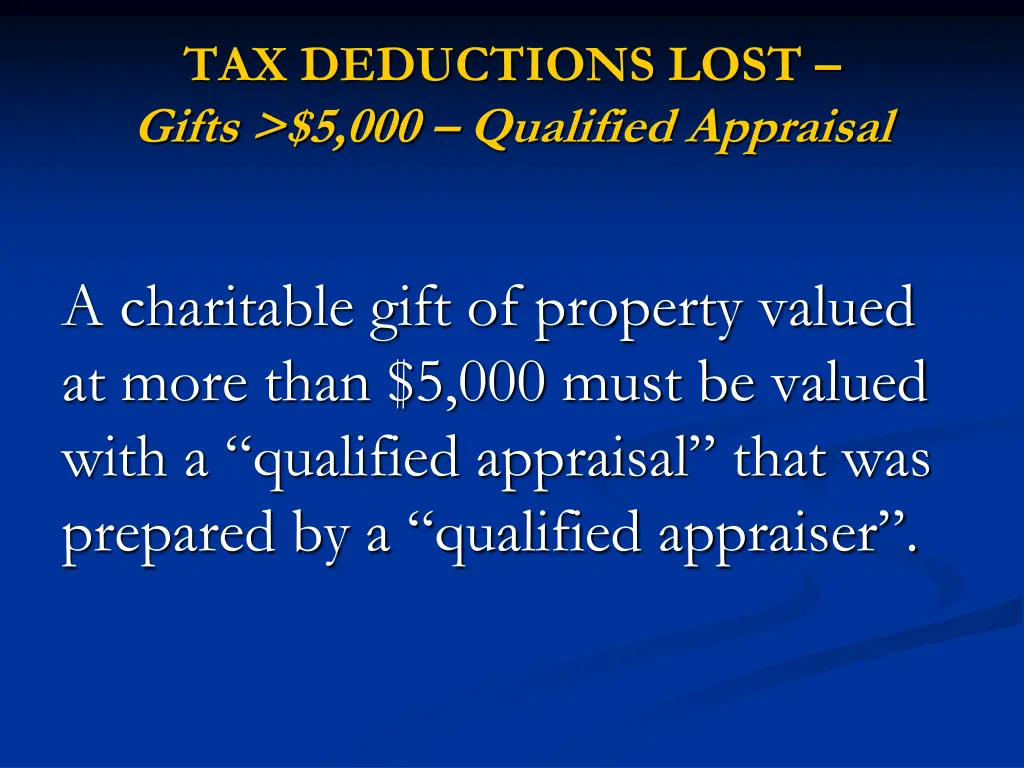 tax deductions lost gifts 5 000 qualified