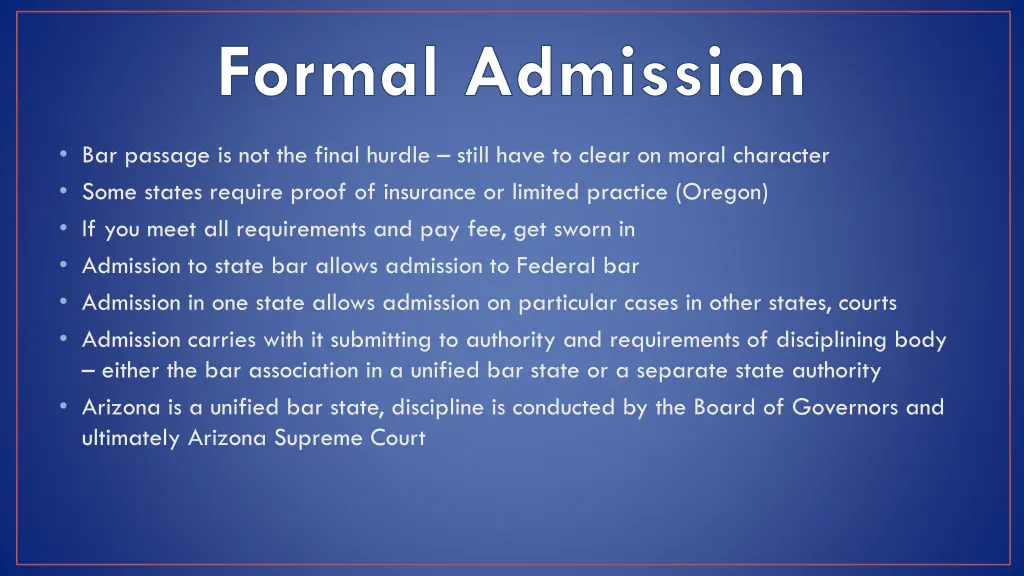 formal admission