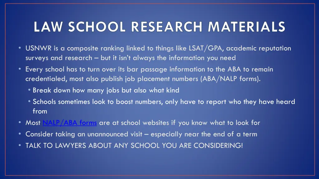 law school research materials