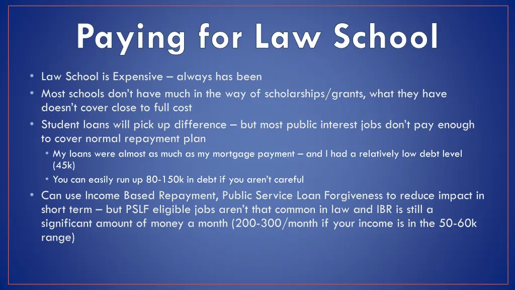 paying for law school