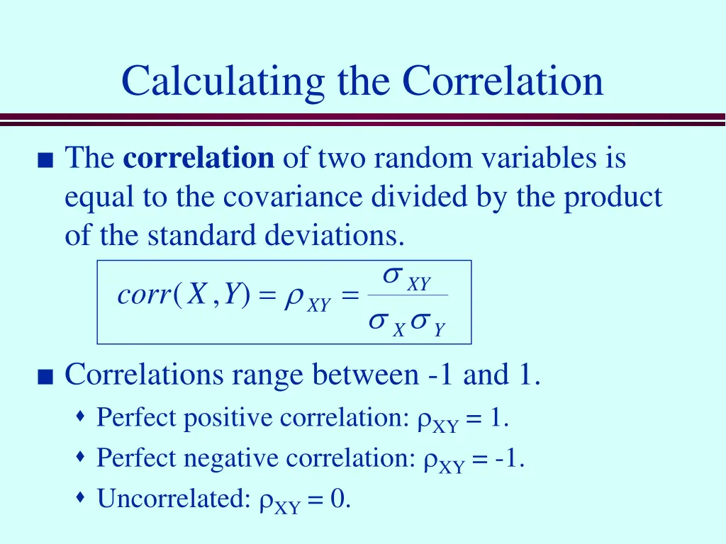 calculating the correlation