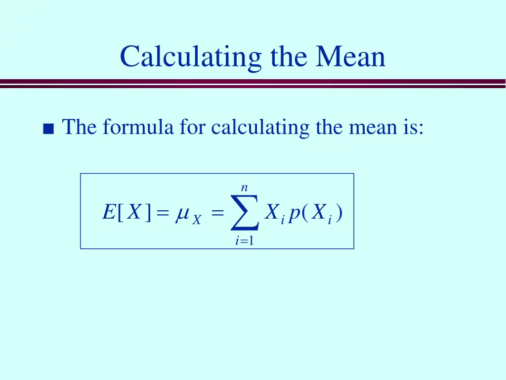 calculating the mean 1