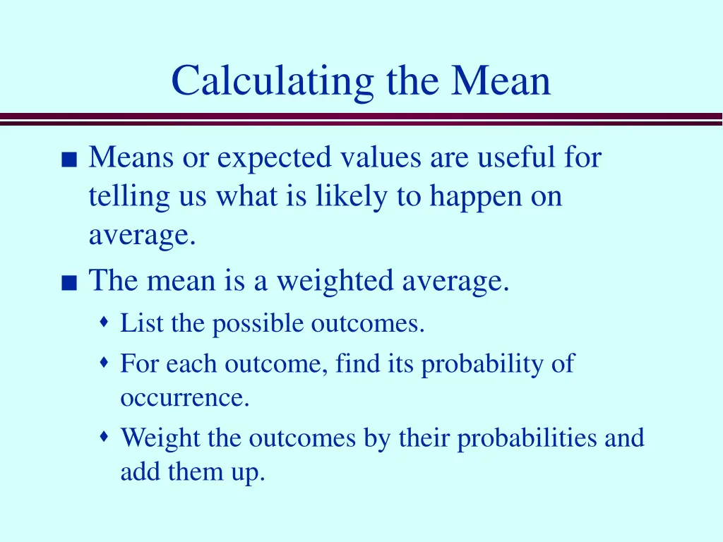 calculating the mean