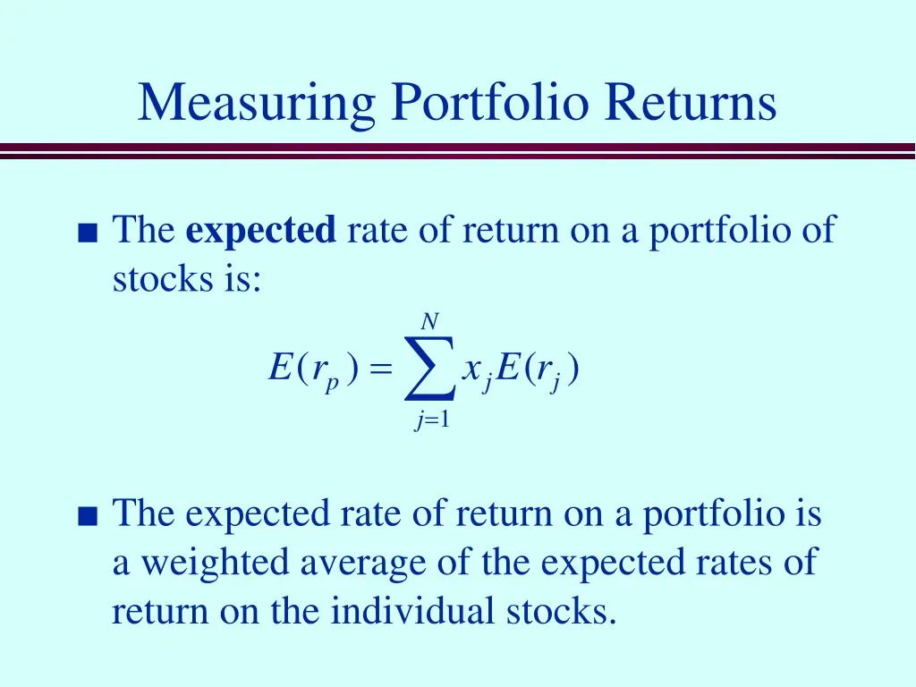 measuring portfolio returns 1