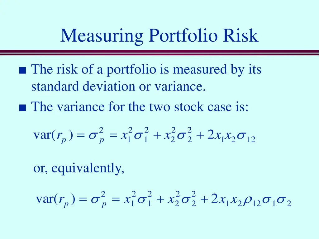 measuring portfolio risk