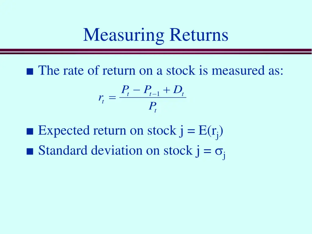 measuring returns