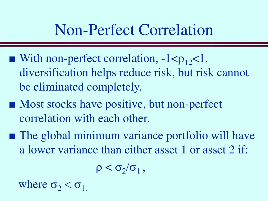 non perfect correlation 1
