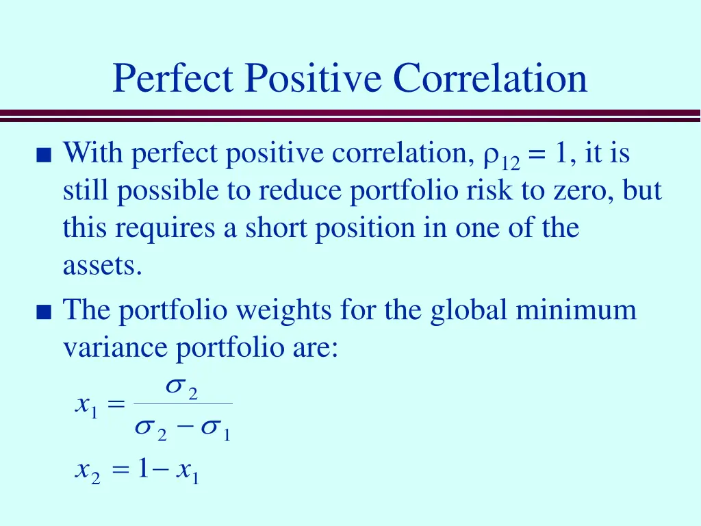 perfect positive correlation 2