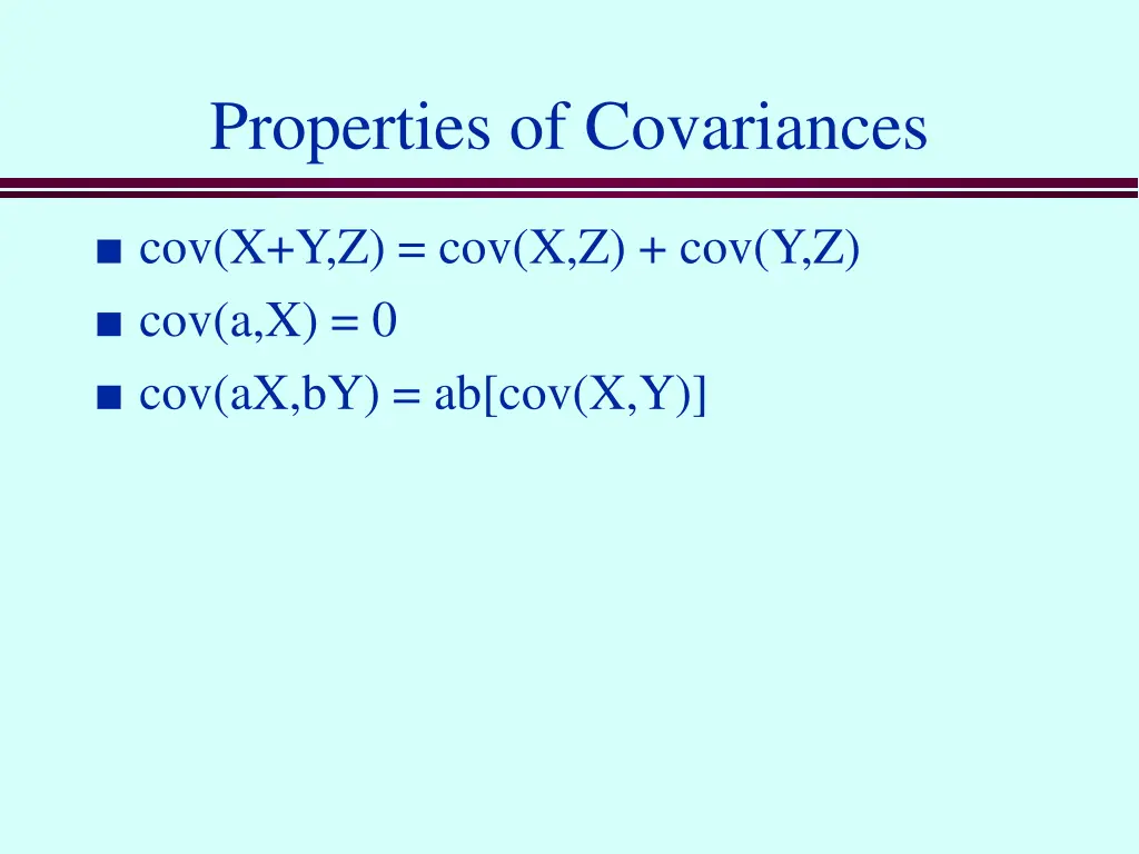 properties of covariances