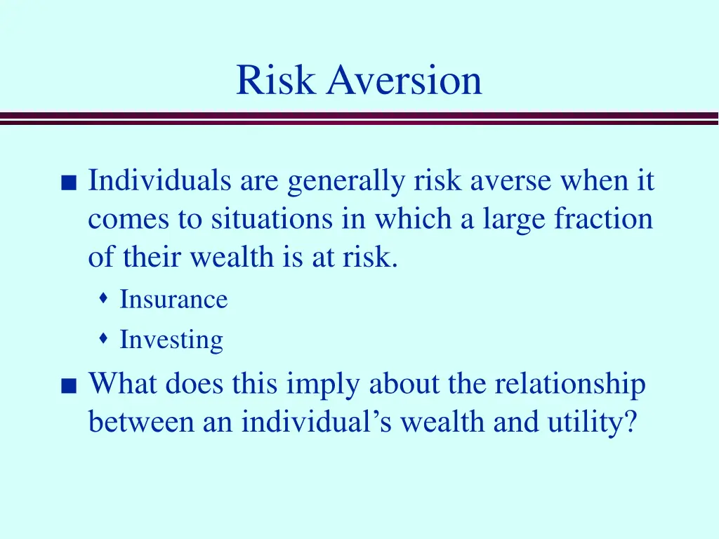 risk aversion 1