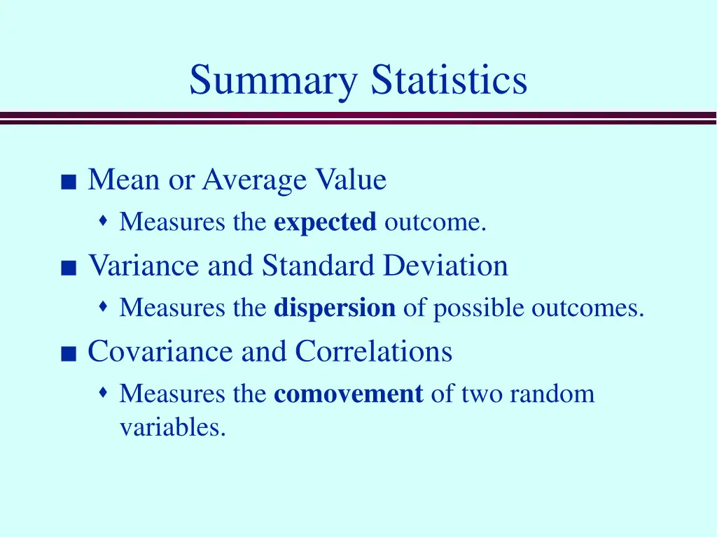 summary statistics