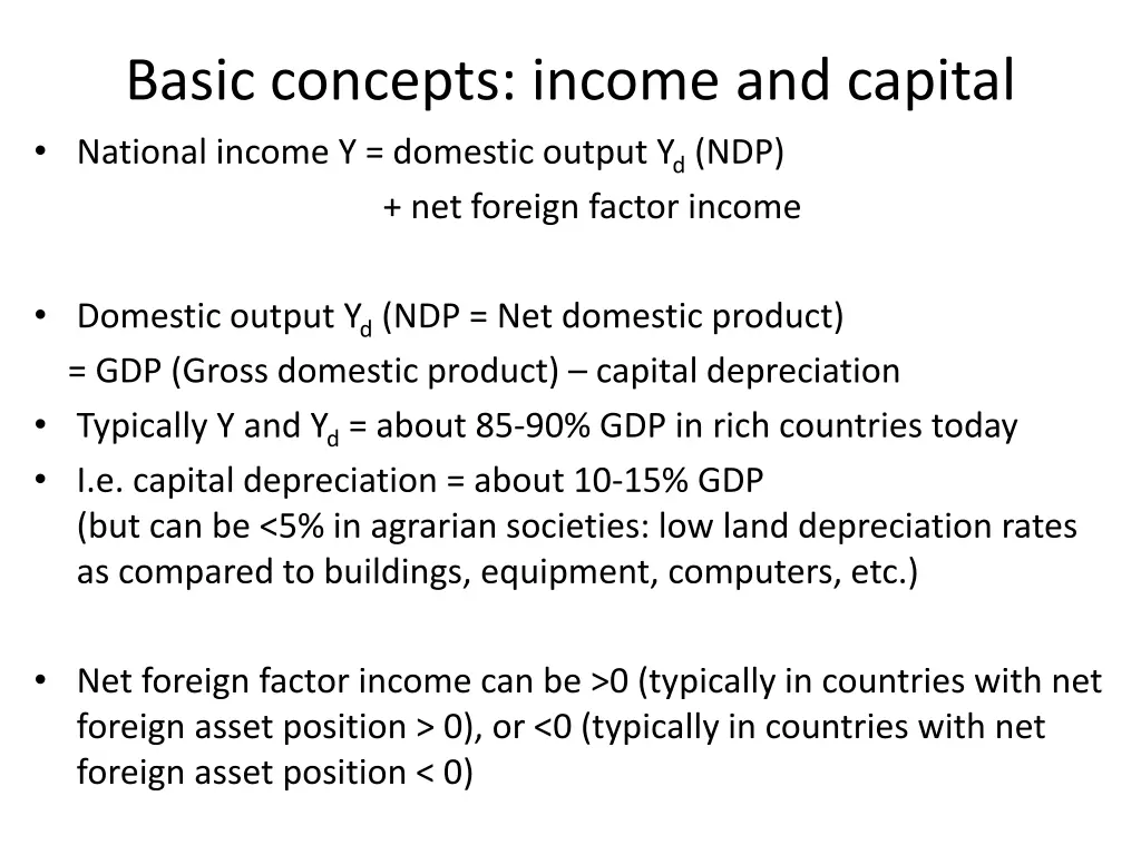 basic concepts income and capital national income