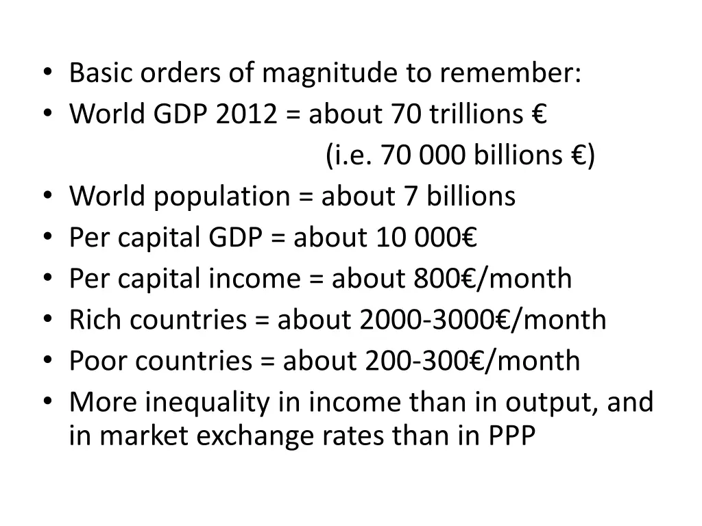 basic orders of magnitude to remember world