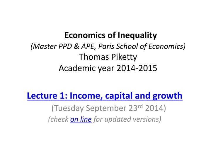 economics of inequality master ppd ape paris