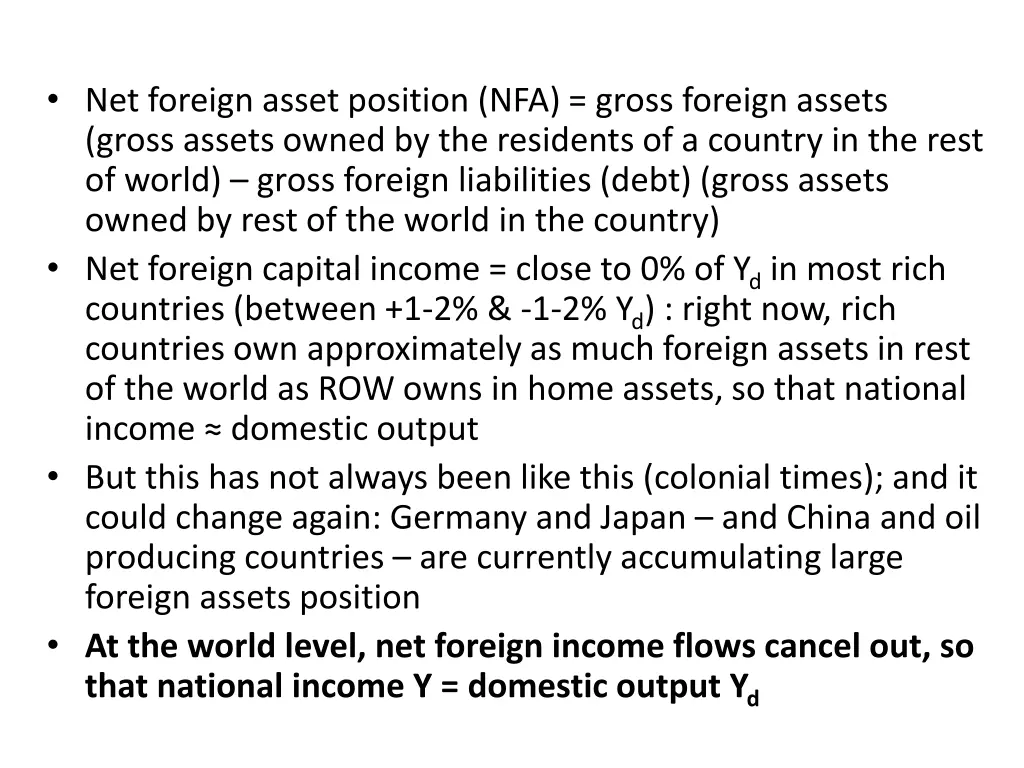 net foreign asset position nfa gross foreign