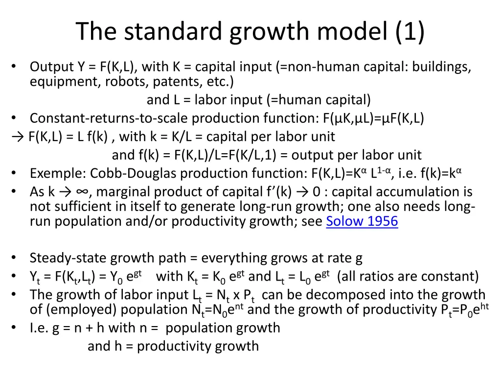 the standard growth model 1