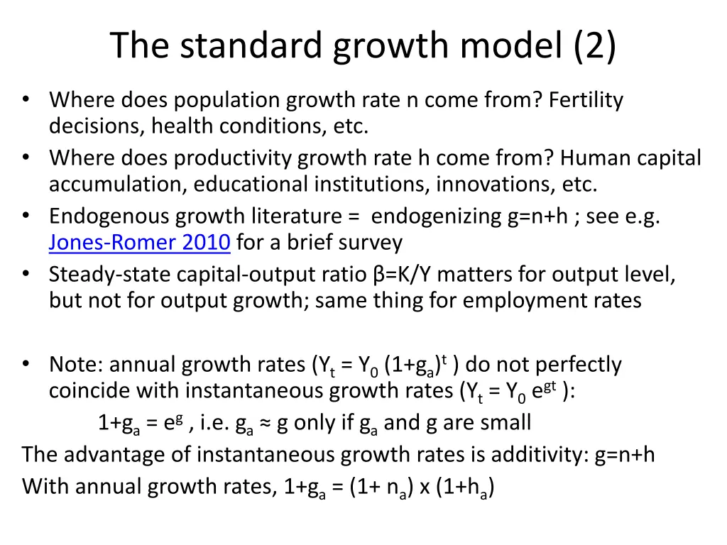 the standard growth model 2