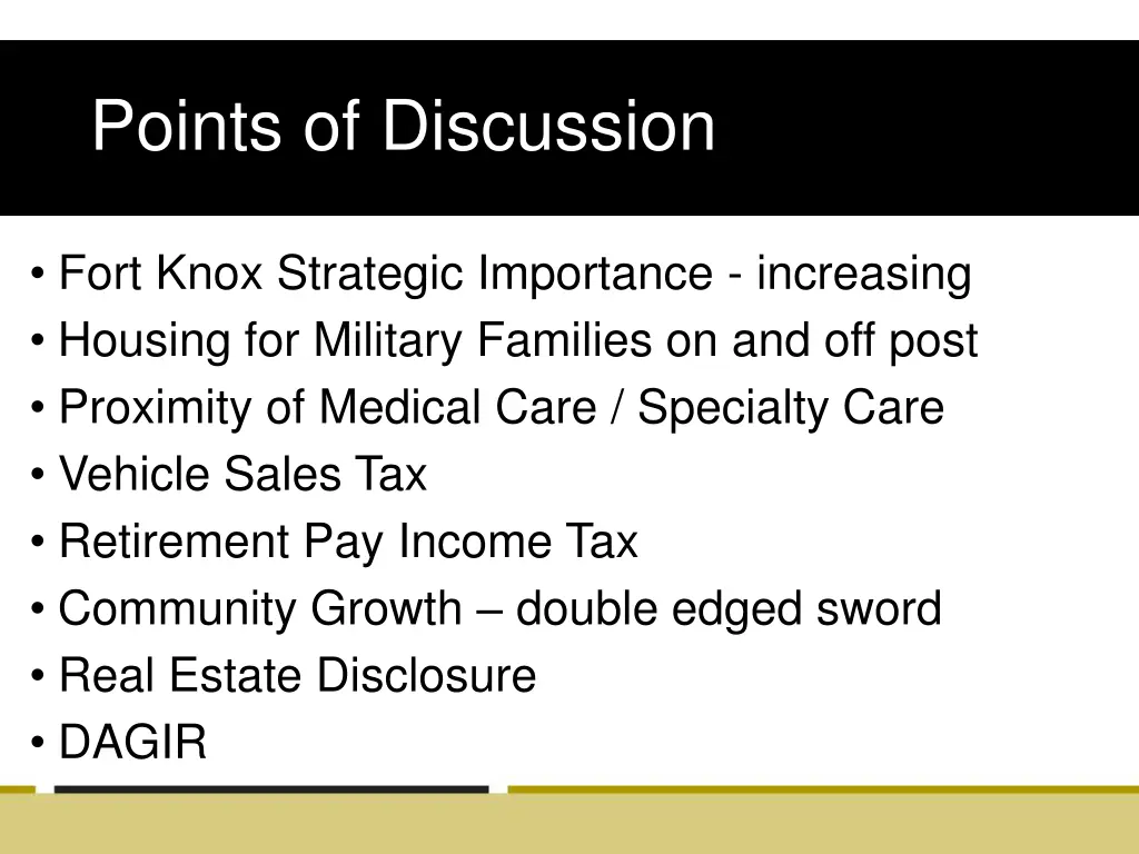 points of discussion