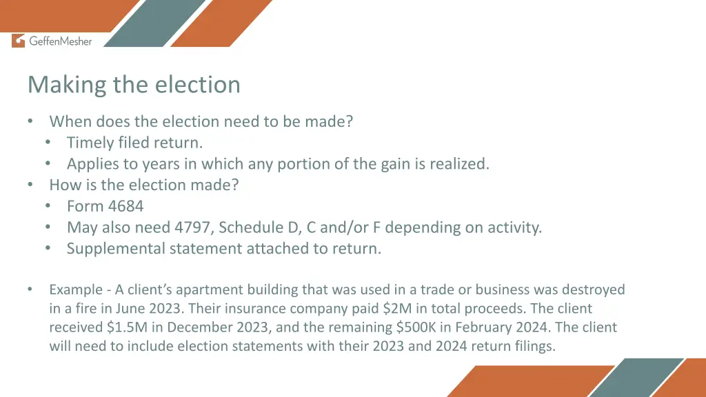 making the election
