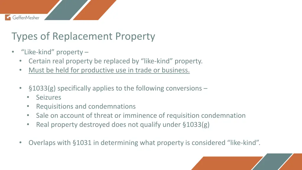 types of replacement property 2