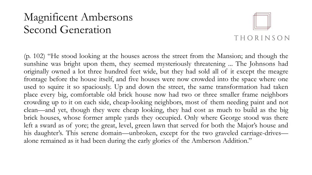 magnificent ambersons second generation