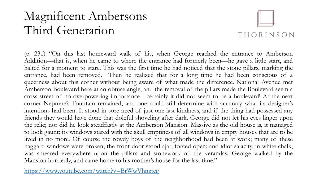 magnificent ambersons third generation