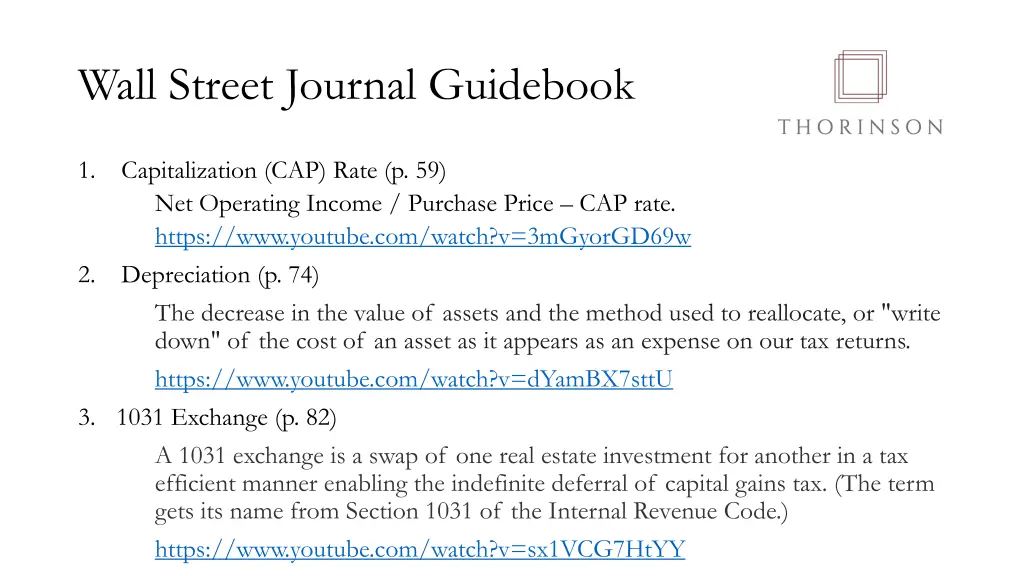 wall street journal guidebook