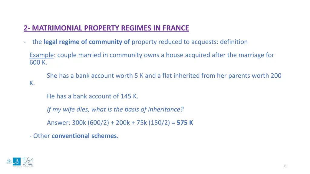 2 matrimonial property regimes in france