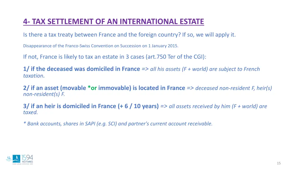 4 tax settlement of an international estate