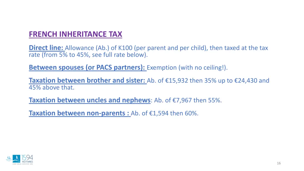 french inheritance tax