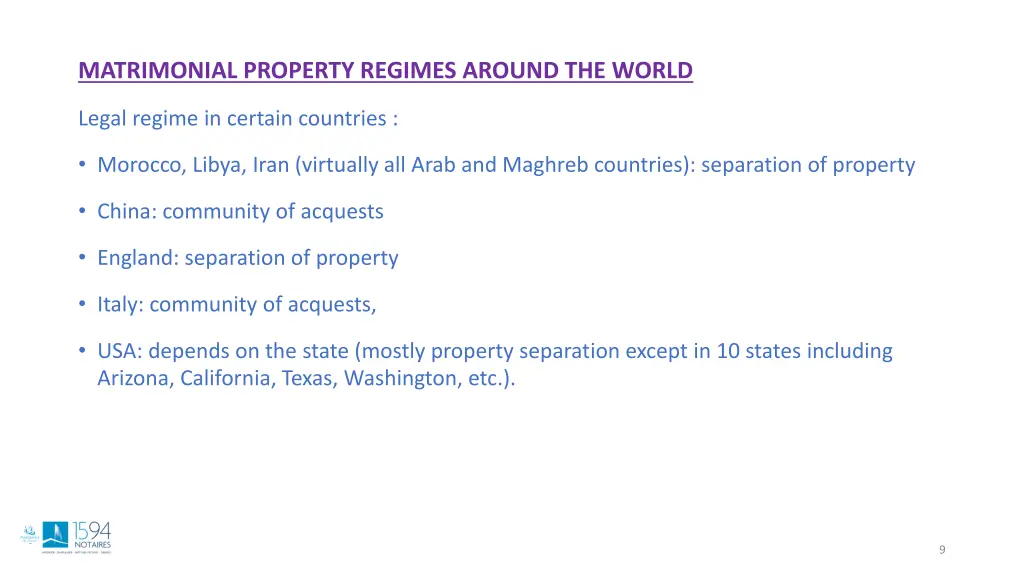 matrimonial property regimes around the world
