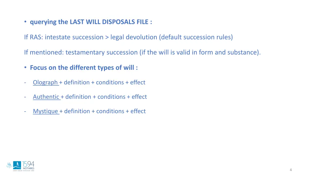 querying the last will disposals file