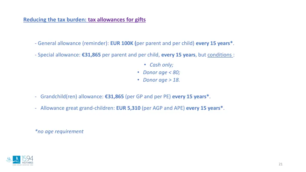 reducing the tax burden tax allowances for gifts