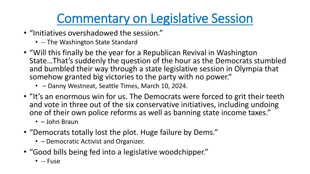 commentary on legislative session commentary