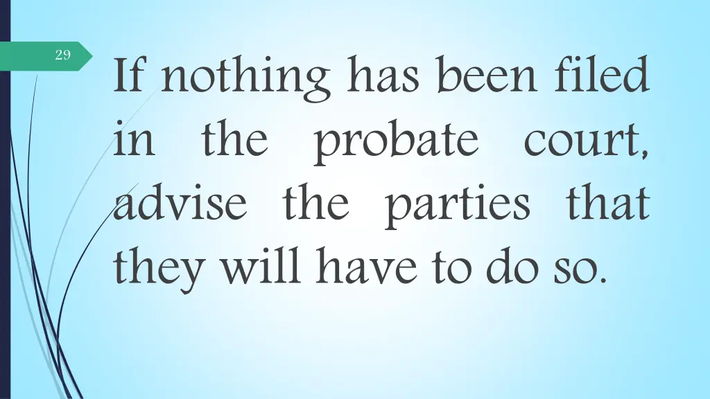 if nothing has been filed in the probate court