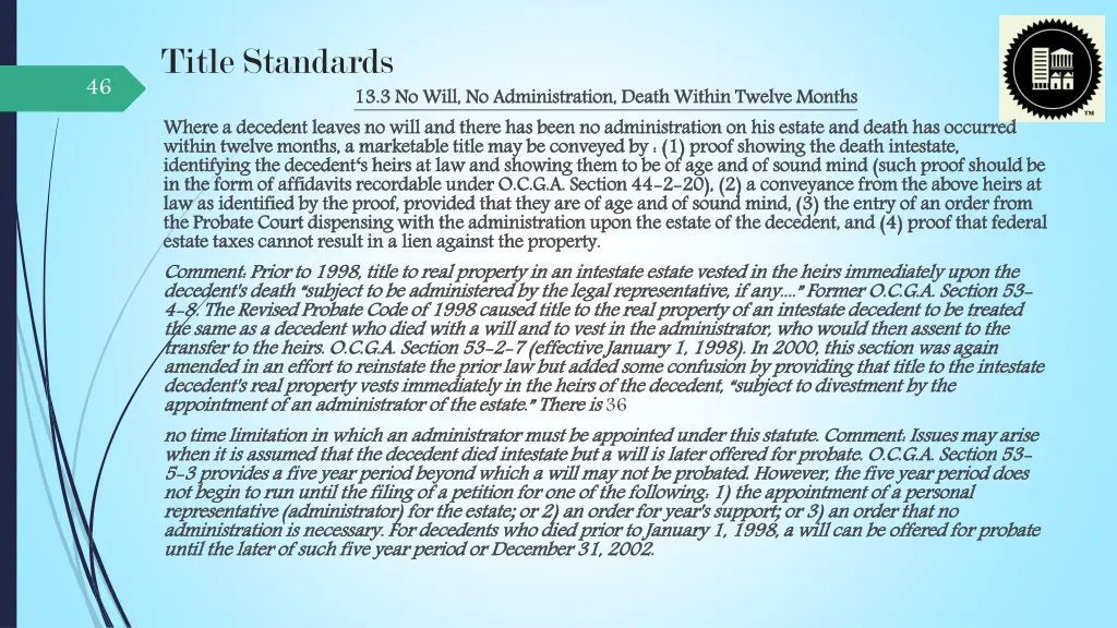 title standards 1