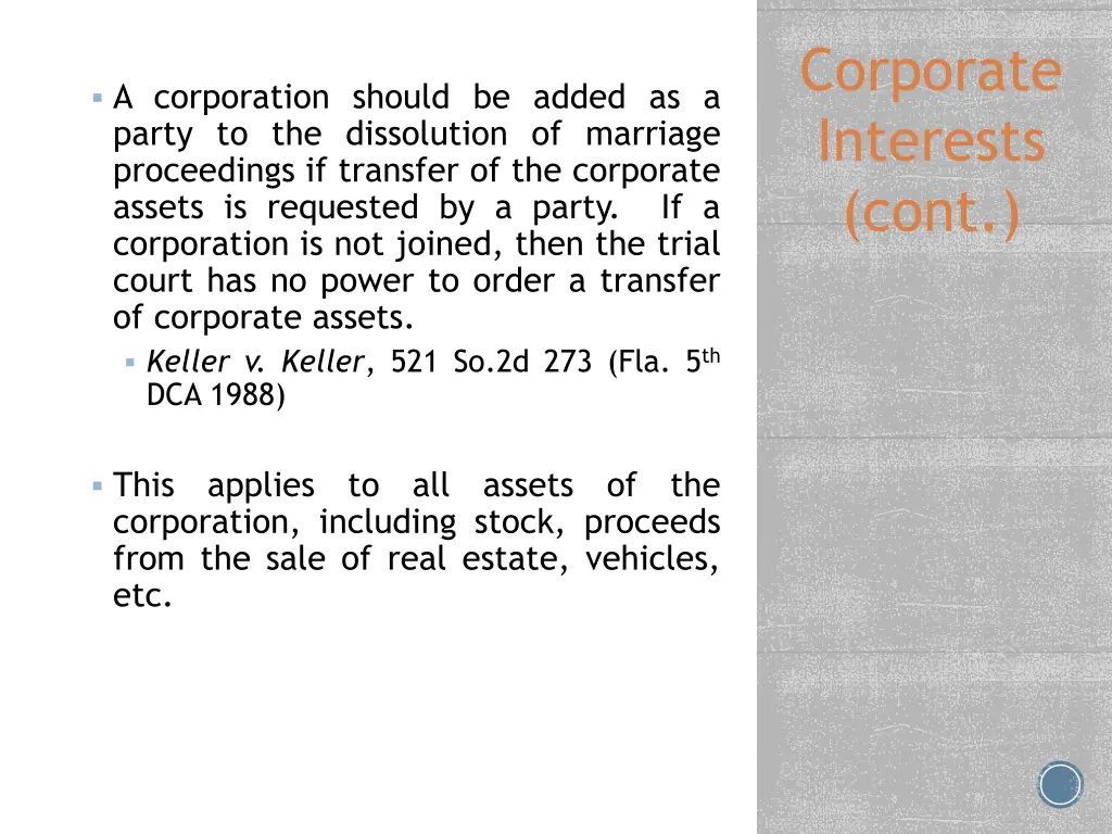 corporate interests cont