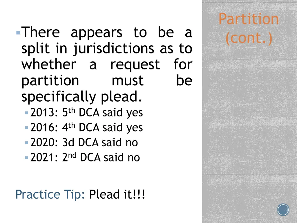 partition cont