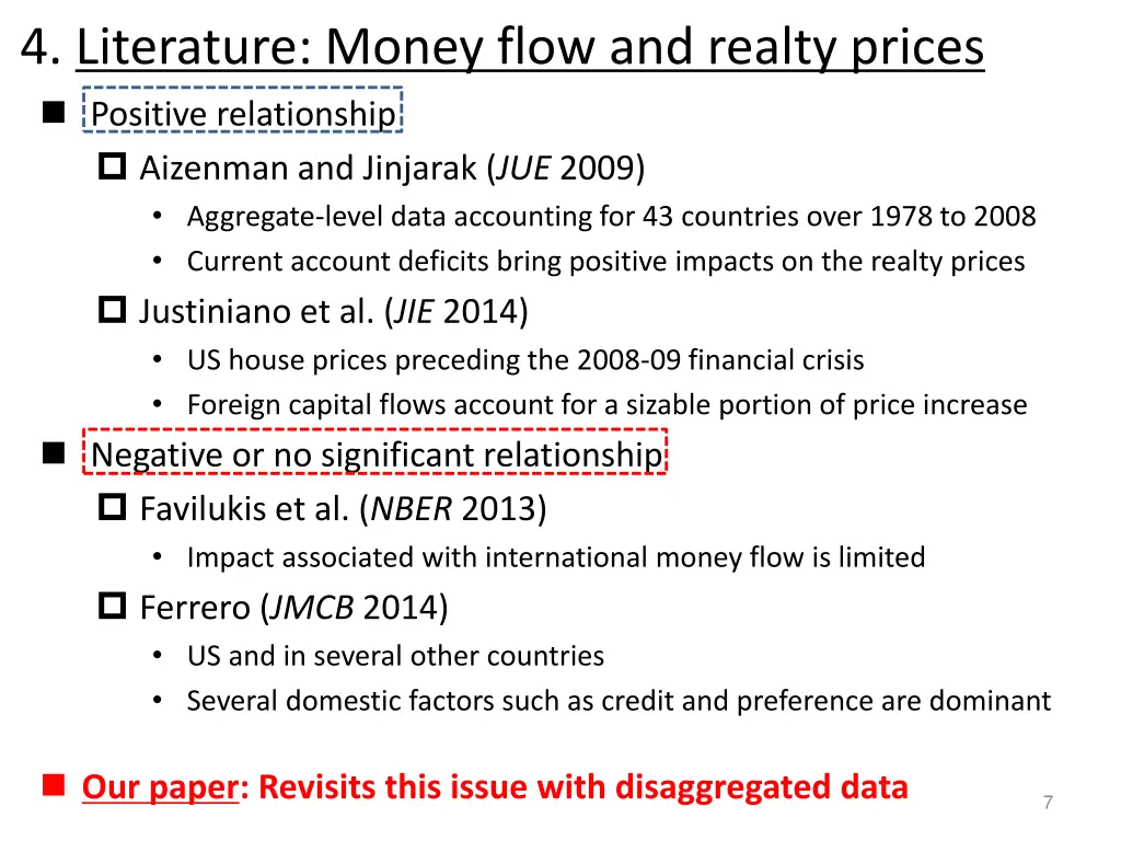 4 literature money flow and realty prices